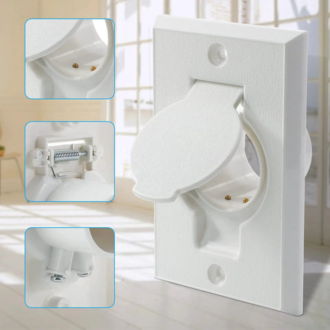 ANTOBLE white round central vacuum inlet cover plate for Beam Central Vac, 2-pack