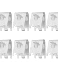 Heavy Duty Freezer Shelf Clips Set 8 Pieces Stainless Steel Brushed Finish, Elevate Vertical Storage For Markets And Commercial Freezers