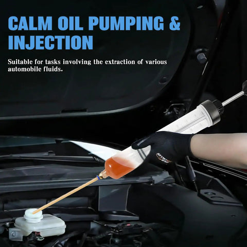 Using a 500 CC Fluid Extractor for Oil Gasoline Power Steering Brake Fluid And More in car engine bay