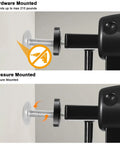 Pressure mounted and hardware mounted options for Extra Wide Indoor Baby Gate For Doorways And Stairs Pressure Mounted Walk Through Black Metal Gate With Auto Close And Hold Open Feature Fits 57.5 To 62.2 Inches.