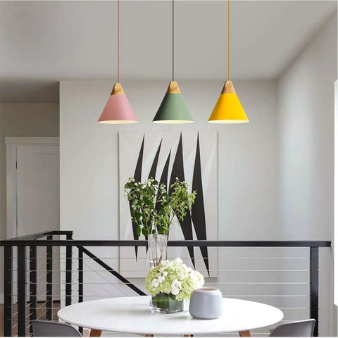 Cone Pendant Lights 3 Pack For Kitchen Island Small Nordic Barn Style Pendant Fixtures Pink Indoor Ceiling Lighting