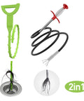 Amazon DR.PEN 2-in-1 flexible grabber claw pickup tool, green, 35.4-inch for drains and litter