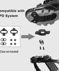 Dual Function SPD Bike Pedals With Toe Clip Straps Cage For 9/16 Inch Axle, clipless and platform pedal shown with SPD compatibility