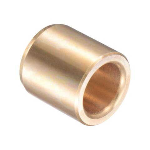 Close-up of a single Beefy Cast Brass Self Lubricating Sleeve Bearing, 13mm bore, 19mm OD, 20mm length, showing brass material.