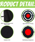 Product details of Golf Target Hitting Cloth For Backyard Practice, showing fabric, print quality, bullseye design.
