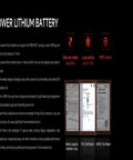 Power Lithium Battery image supporting 800kg load, showcasing safety, service life, and BMS control features.