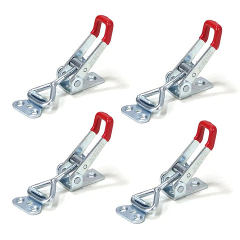 Heavy Duty Toggle Clamp Set 4 Pack 220 Pounds Holding Capacity 4001 Adjustable Pull Action Latch For Doors Cabinets Tool Boxes Woodworking Jigs And Fixtures