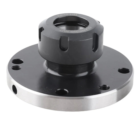 ER32 Collet Fixture D100 Tooling Plate For CNC Lathe And Milling Machines 100 Millimeter Diameter Flange Heavy Duty Carbon Steel Machining Accessory For Router And Mill Backplate Mounting, front view