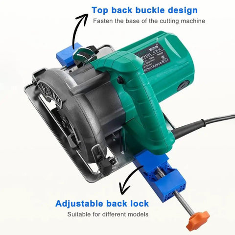 Adjustable Circular Saw Guide Base Clamp for Pro Grade Precision Wood Milling and Cutting Tasks in Blue Durable ABS Construction