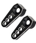 25T 6mm Aluminum Servo Horn For TRX-4M 1/18 RC Crawler High Torque Micro Servo Steering Arm Upgrade CNC Machined 6061-T6 Aluminum Fits Stock Servo 2 Pack, black pair