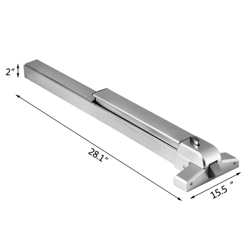 Push Bar With Lever Panic Exit Device For 28 To 36 Inch Doors, Heavy Duty Commercial Rim Exit Bar, 201 Stainless Steel, Stoving Varnish