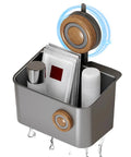 Removable Waterproof Shower Organizer With Drainage, Suction Cup Storage Shelf For Inside Shower, No Mess Shampoo Holder