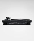 Technics SL-40CBT Premium Direct Drive Turntable rear view showing aluminum construction and audio ports for vinyl lovers.