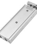 Dual Aluminum Pneumatic Cylinder With 20mm Bore And 120mm Stroke Guide Rod Plate Double Acting Cushioned Slide Bearing M5 Port Piston OD 10mm Mounting Holes M4 Compact Pro Grade Air Cylinder For Precision Automation Go To Workhorse, metallic rectangular cylinder with visible mounting holes.