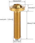 Top-Shelf Grade 5 Titanium M8x30mm Torx Head Bolts Screw Pack dimensions and gold finish details for automotive builds.
