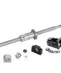 25mm Ball Screw Assembly With Double Nut DFU2505 RM2505 2900mm Length Includes Ball Screw Nut BK20 End Supports Circlips Flexible Coupler Nut Housing And Nema 52 Motor Bracket For CNC Builds components shown
