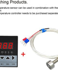 K Type Thermocouple Magnetic RTD Sensor Temperature Magnetic Mount Surface Mount Probe Gold 2 Meters with controller