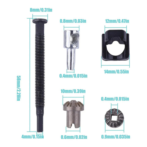 Chain Bar Tensioner Adjuster Kit And Plate Sprocket Guard For Echo CS 400 And CS 450 Chainsaws with part sizes indicated