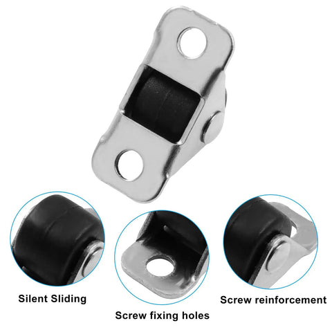 Smooth Rolling Mini Rigid Caster Wheels 8 Pack with silent sliding design and screw fixing holes for easy installation.