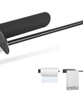Magnetic Stainless Steel Paper Towel Holder For Refrigerator Grill And Toolbox Rotatable 30cm Black With Strong Magnetic Base