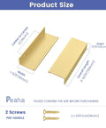 10 Pack Gold Edge Finger Pulls For Cabinets Aluminum Cabinet Handles For Kitchen Concealed Drawer Pulls with size details