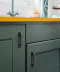 16 Pack Barn Door Handles With Screws For Quick Install, 5.8 Inch Aluminum Alloy Cabinet Pulls on green kitchen cabinet