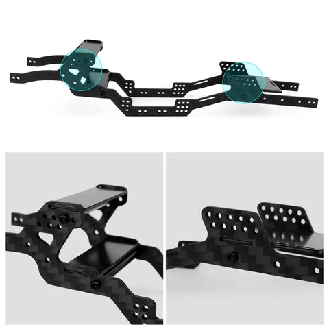 Axial SCX24 Carbon Fiber Low Center Of Gravity Chassis Frame Kit Replacement For RC Crawler showing detailed angles
