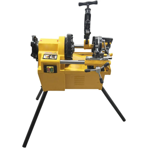 Heavy Duty Electric Pipe Threading Machine Half To Two Inch NPT Threader 220V Power showing side view with controls and die heads.