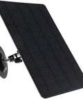 Side view of No Brainer 10W Solar Panel Charger Kit for Outdoor Cameras with adjustable angle and IP67 waterproof mount
