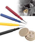 Watch Oiler Kit With Four Precision Oil Pens For Delicate Movements and holder, showing red, blue, yellow, black pens and oil cup.