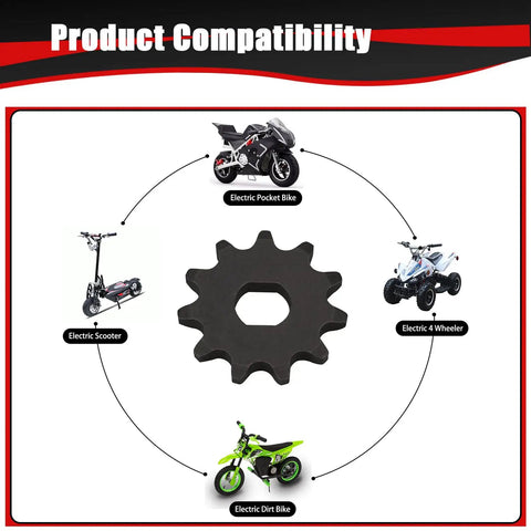 T8F Chain 11T Sprocket With Master Link Replacement for Kids Electric Scooters E Scooters Mini Pocket Dirt Bikes Compatibility Chart
