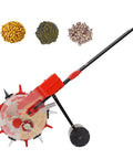 Walk-Behind Seed Planter For Precision Row Crops A No-Fuss Manual Seeder With Six Seeding Nozzles Adjustable Depth 1.38-3.07 Inches