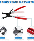 Spring Band Hose Clamps Assortment Kit For Fuel Line Swivel Pipe Pliers Stepless Tightening Tool That Is Totally Sick And Dope For Any Auto Gearhead Who Wants A Solid Fix Without Breaking The Bank, red PVC handle