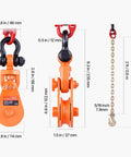 2-Ton Snatch Block With G80 Chain And Swivel Shackle 3 Inch Sheave For 3/8 Inch Wire Rope dimensions and detail view