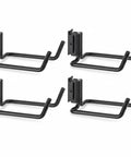4 Pack E Track Double J Hooks Heavy Duty Steel Tool Hangers For Trailers Trucks And Garages Keep Shovels Cables Bags And Gear Off The Floor Easy Access Storage And Organization, black carbon steel