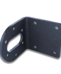 Rock Solid 37mm Gear Motor Mounting Bracket With Vibration Resistant Aluminum Frame, close-up of angled bracket with screw holes.
