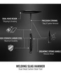 Diagram of Dual Head Welding Slag Hammer For Metal Fabrication And Finishing Carbon Steel Chipping Tool With Pointed Tip And Flat Edge