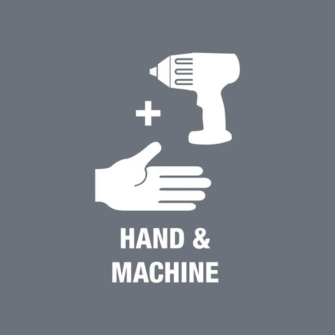 Icon representing hand and power tool usage from Imperial 1 Maintenance 35 Piece Tool Kit With Fast Zyklop Speed Ratchet Pivoting Head