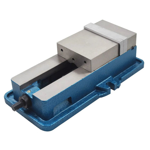 Heavy Duty 3 Inch Bench Clamp Mill Vise with steel jaw and blue cast iron base for precise machining and drilling tasks.