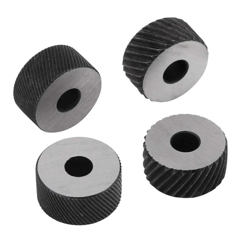 Four CR15 wheels for Four Wheel Knurling Tool For Mini Lathe With Adjustable Shank And Spring Action, 45 Carbon Steel Body