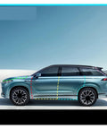 Side view of a JAECOO J8 2024 with highlighted areas for Door Seal Strip Kit for Cars, Dustproof Edge Guard and Quiet Close Trim installation.
