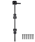 18 Inch Drop Cane Bolt Gate Latch, Beefy Heavy Duty Black Solid Steel Ground Drop Rod For Wood Metal PVC Vinyl Fences And Doors, Corrosion Resistant Outdoor Gate Hardware, Keeps Gates Secured To The Ground, 1 Pack