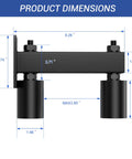 Adjustable Slide Gate Guide Roller For Heavy Duty Sliding Gates, 3 Inch Thickening Metal Bracket With Quiet Nylon Wheel, Iron Gate Guide Wheel Pulley, Adjustable Up To 4 Inches For Reliable Automatic Or Manual Gate Support, shown with dimensions labeled.