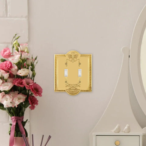 Meadows Greek Revival Light Switch Cover Plate With Old School Vibe, Decorative Border And Curved Edges For Classic Home Decor