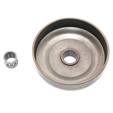 Top Notch Clutch Drum Bearing 3/8 Inch 6 Tooth Chainsaw Replacement Component, durable steel for yard work, includes bearing.
