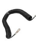 Top Shelf Heavy Duty Retractable Air Hose Compressor Hookup With Kink Free Bend Limiter And Easy Self Rewind Reel For Tough Shop Projects And Fast Tire Inflation Plus Dang Near Indestructible Rubber Wrap, coiled black rubber hose with connectors.