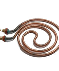 Heavy Duty Copper Circular Water Tank Heating Element 220V 2000W Liquid Boiler Replacement Tube with coiled design.
