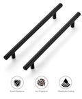 Matte Black 10 Inch Cabinet Handles For Kitchen Cabinets And Drawers Stainless Steel Hardware Drawer Pulls 10 Inch Length Easy Install With Seven And A Half Inch Hole Center 1 Pack