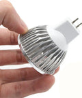 MR16 3W LED Bulbs 12V GU5.3 Warm White Spotlight For Landscape Recessed And Track Lighting Pack Of 10 in hand close-up view