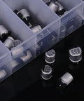 400Pcs SMD Aluminum Electrolytic Capacitor Kit With 24 Values From 1uF To 1000uF 6.3V To 50V Includes Storage Box
